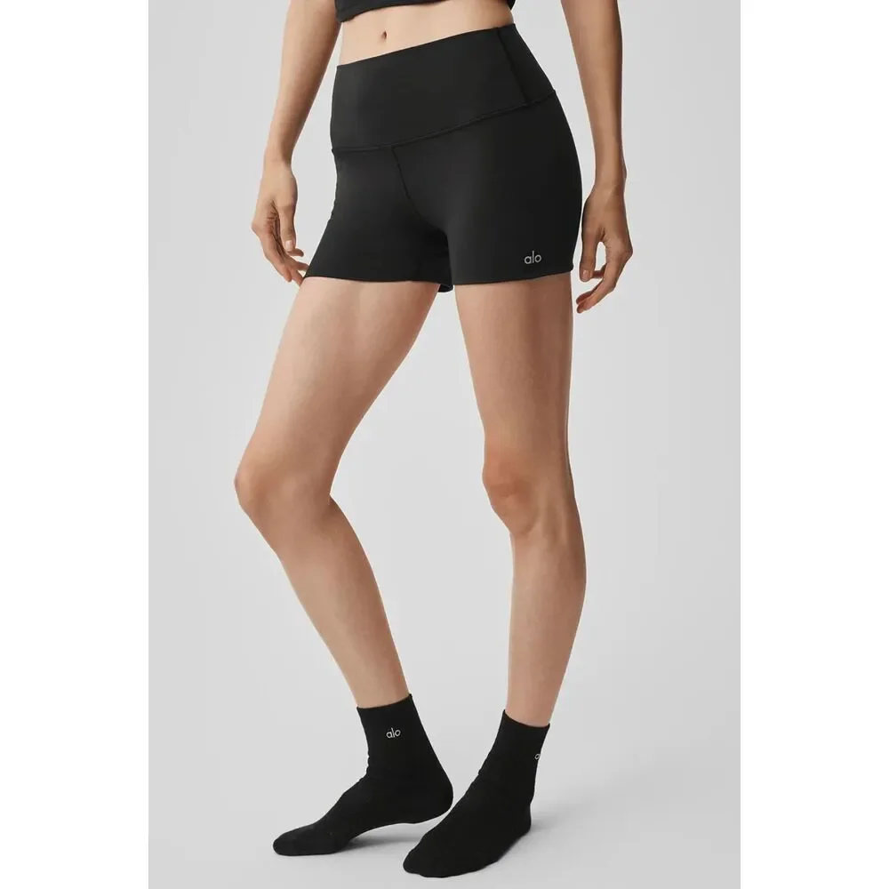 Alo Yoga Black Alosoft High-Waist Carefree Shorts Women's Size Small